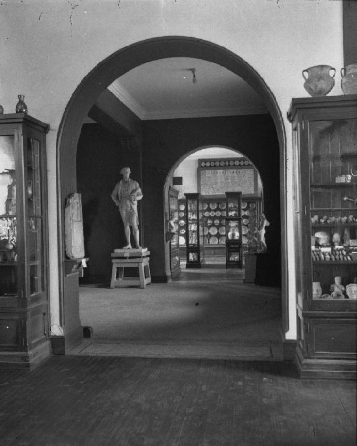 Main floor galleries installed by Allan Marquand, Director (photo circa 1900)