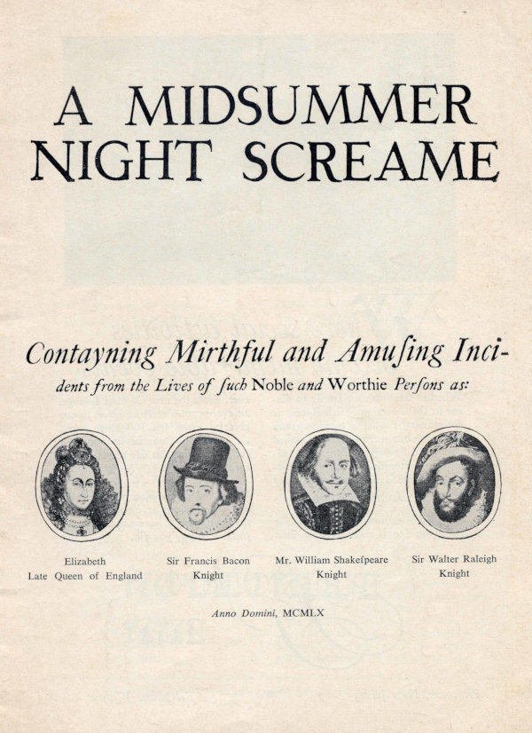 1960-1961:  A Midsummer Night Screame