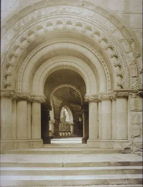 South facade, left portal