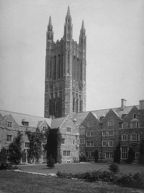 Main quadrangle, looking southeast toward Cleveland Tower (photo 1930's or 1940's)