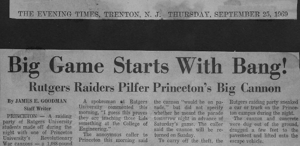 Trenton Evening Times first headline