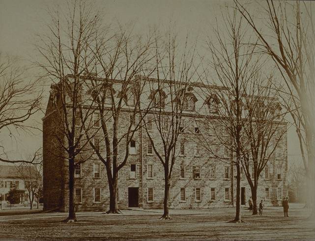 View from west after remodeling of 1873, with Henry House at left.