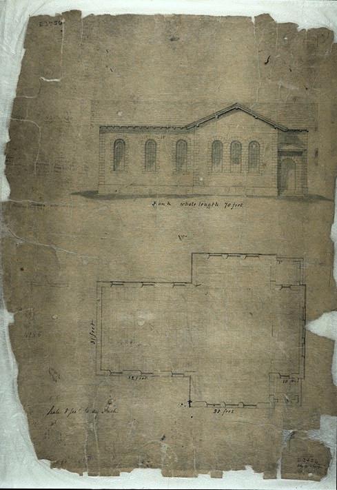 Side elevation and plan (1847)
