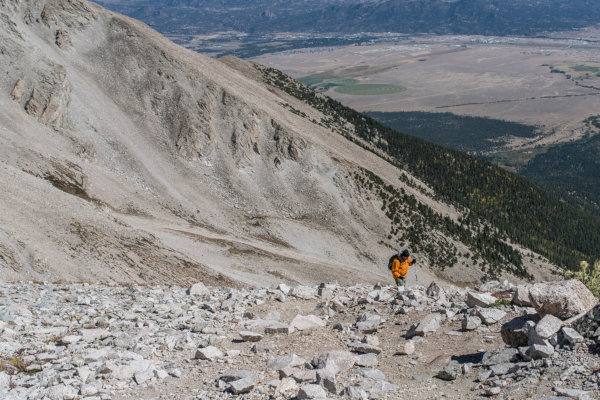 Preparing for the scramble to the ridge line