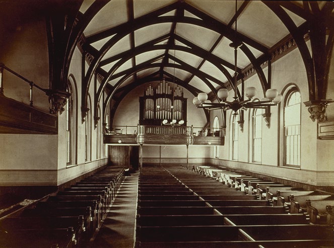 Interior, looking toward organ loft (photo c.1883)