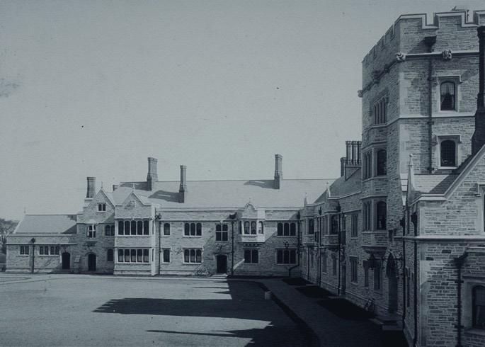 Little Hall, East side, looking south (photo circa 1900)