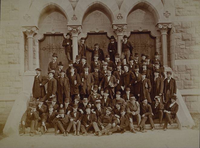 Entrance steps with Freshmen Class of 1876