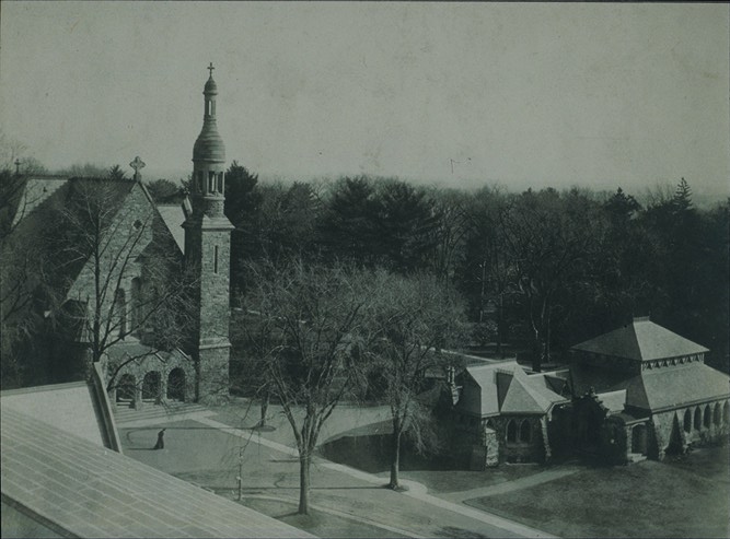 Bird's-eye view from northwest, with Murray Theater (photo before 1900)