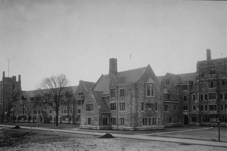 View from east, with Henry Hall at left (photo 1920's)