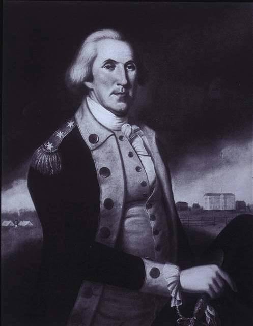 Charles Peale Polk Portrait with Nassau Hall in Background