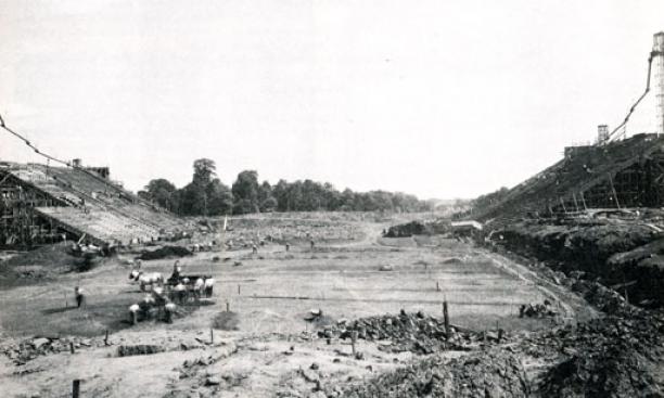 Palmer Stadium under construction