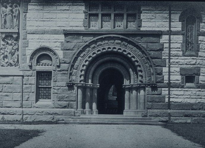 South facade, right portal