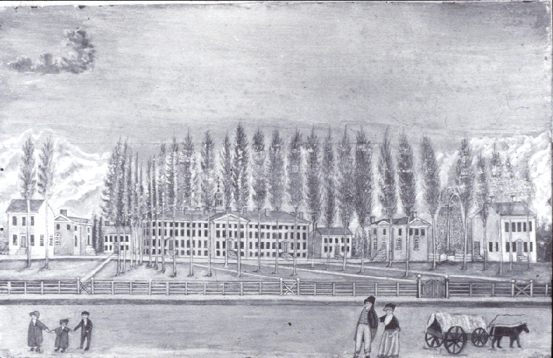 View of front campus circa 1825-1835