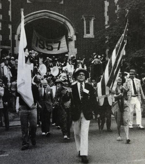 Stu Duncan '50 with the Gorman Mace