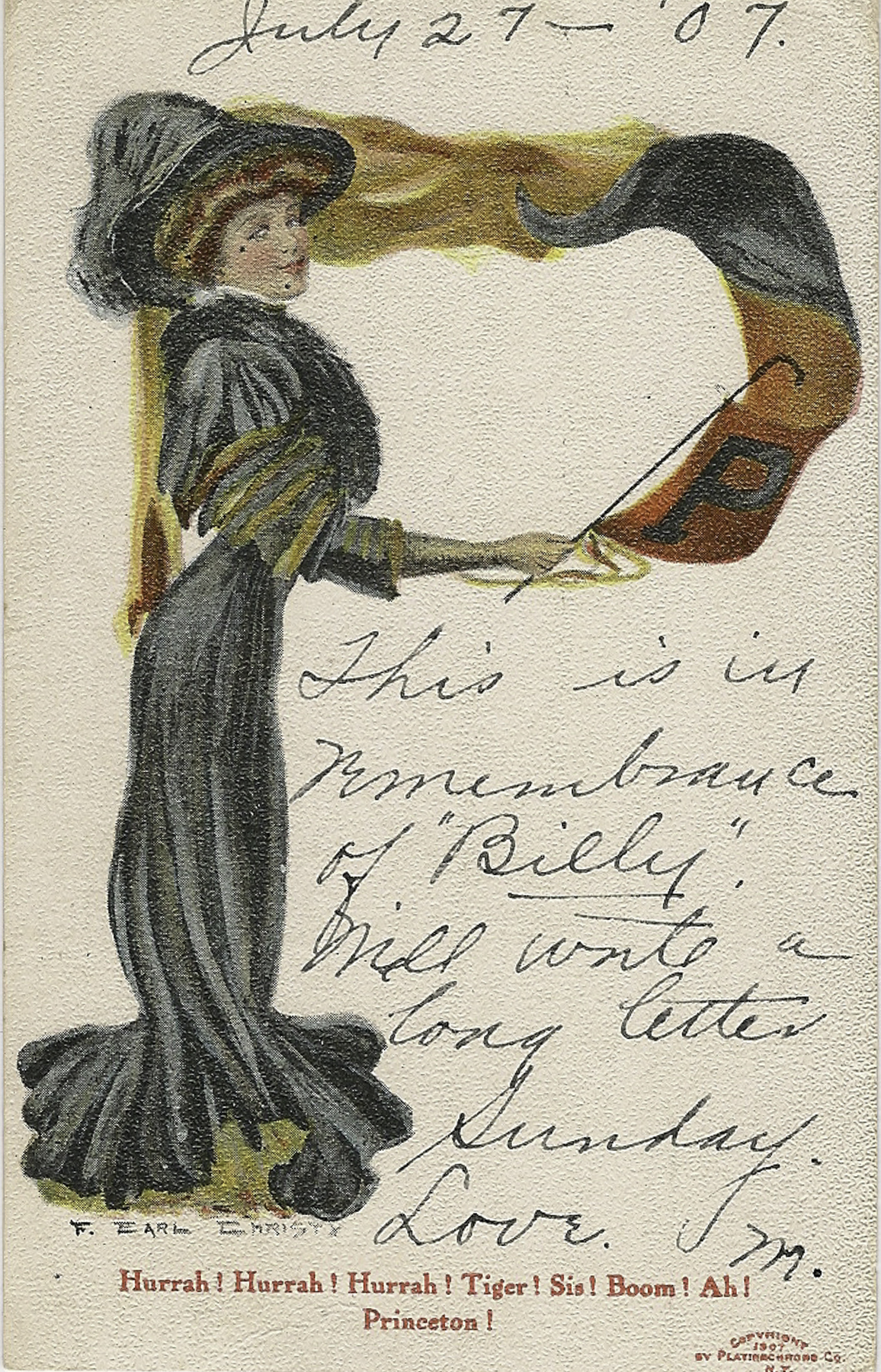 Princeton Girl Postcard Front