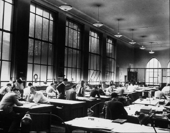 Interior, architecture studio (photo 1950s?)