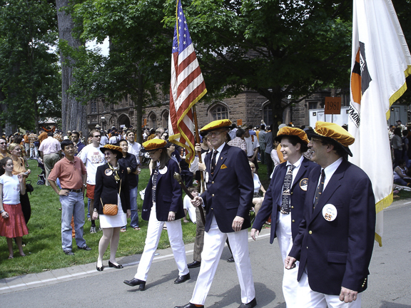 Charlie Rose '50 marching as Grand Marshal in 2005