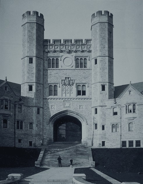 View from southwest (photo circa 1897, before clock installed)