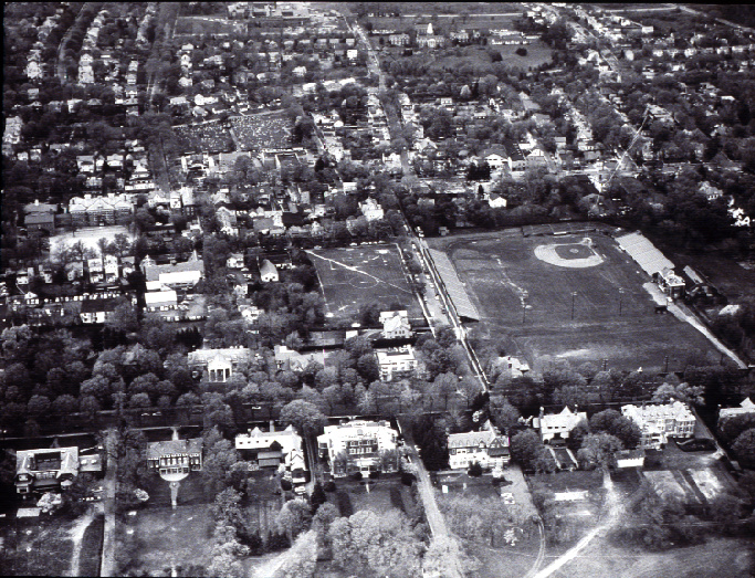 Aerial view of Prospect Street, unknown date