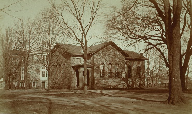 View from southwest, with Philosophical Hall at left (photo before 1870)