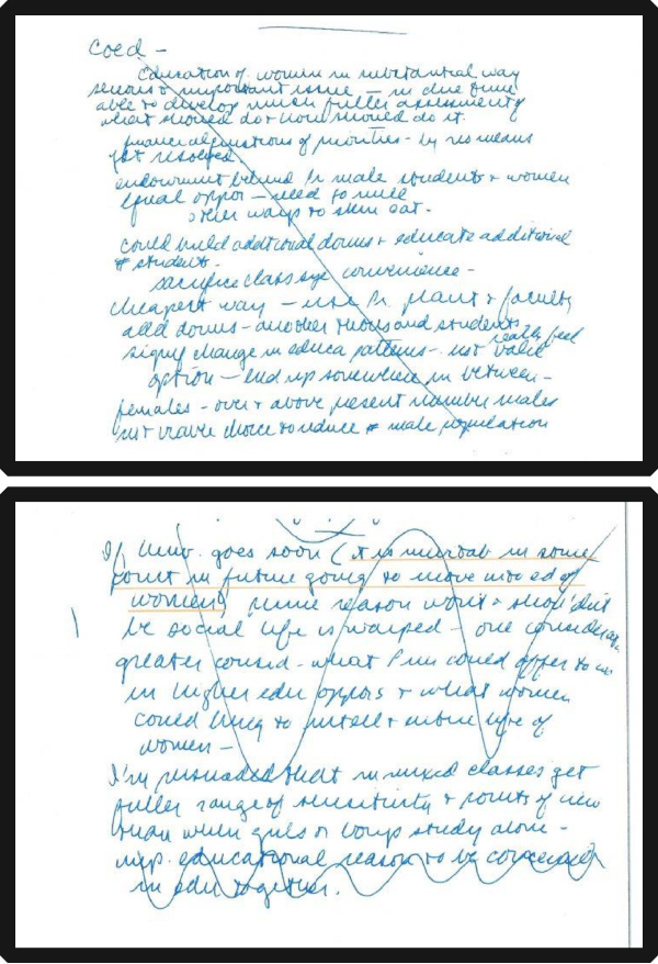 Durkee's Notes from Goheen meeting