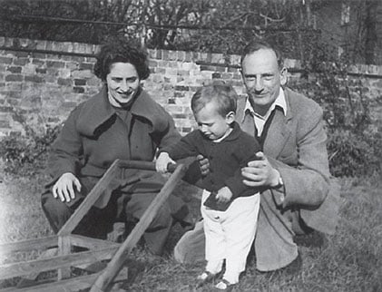 With parents in 1950