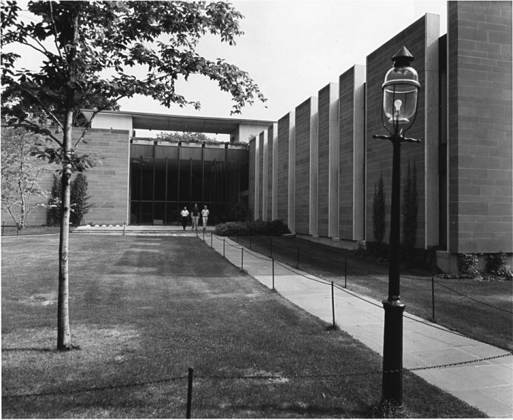 North facade before Picasso sculpture (photo circa 1966)