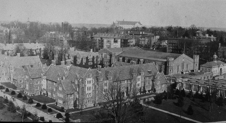Bird's-eye view of campus from southwest (photo circa 1930)