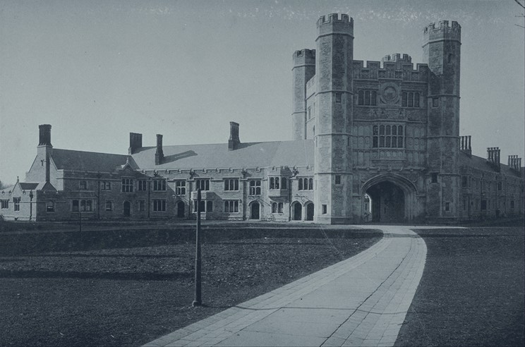 View from northeast (photo circa 1897, before clock installed)