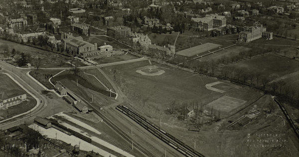 Upper yard removed for construction of dormitories (Photo 1921)