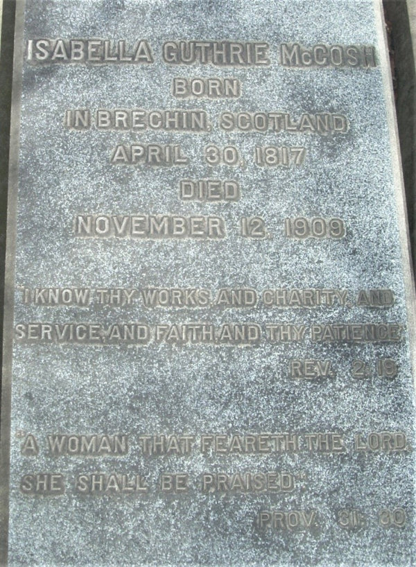 Grave Marker of Isabella McCosh