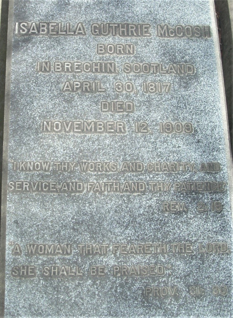 Grave Marker of Isabella McCosh