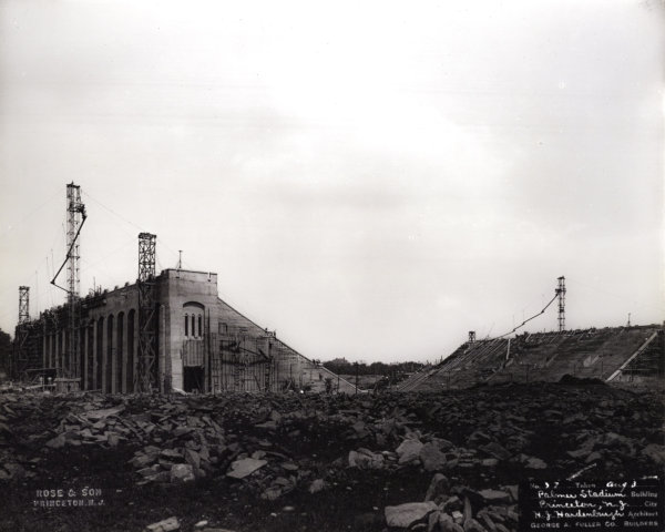 Palmer Stadium under construction in 1914