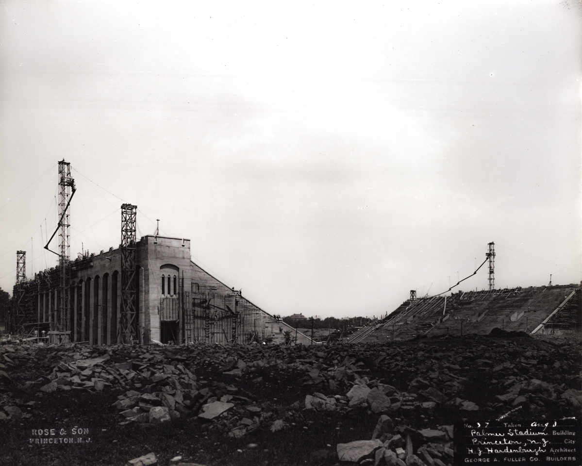 Palmer Stadium under construction in 1914