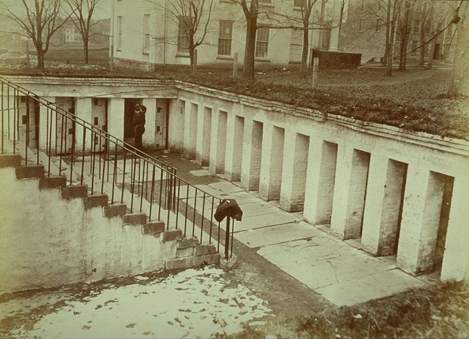 View from southeast, with Clio Hall in background (photo from album, circa 1873)