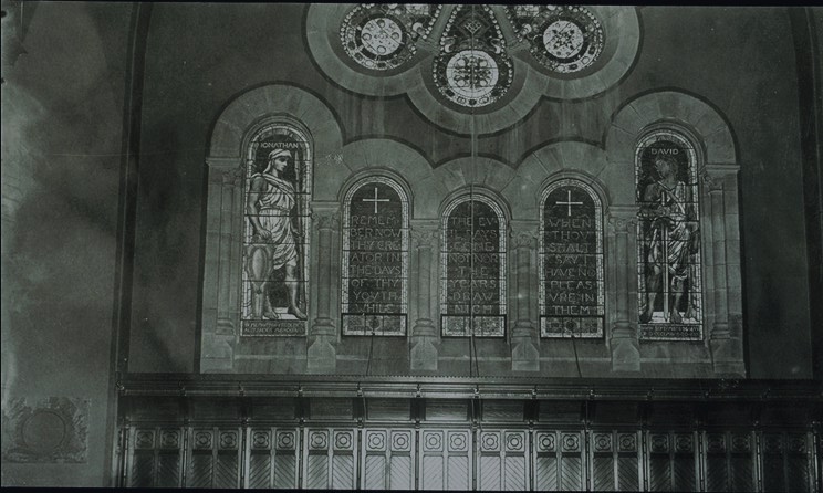 Interior, north (Marquand) windows (photo circa 1900)