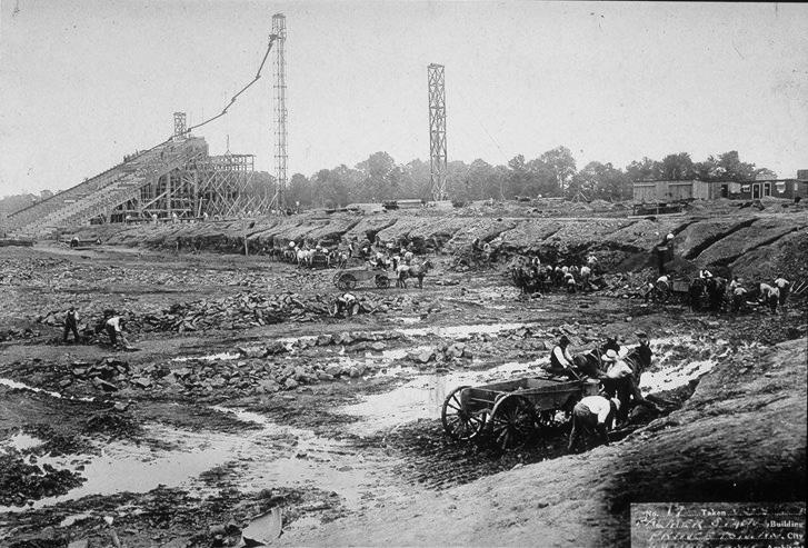 View during early stage of construction